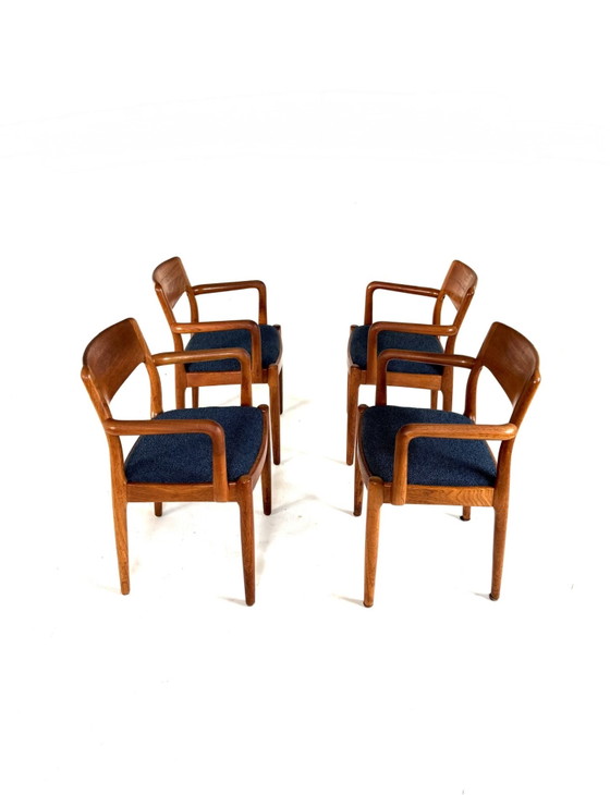 4x Sedie da pranzo restaurate, Juul Kristensen ‘60 – Legno, Tessile (photo 9 of 12)
