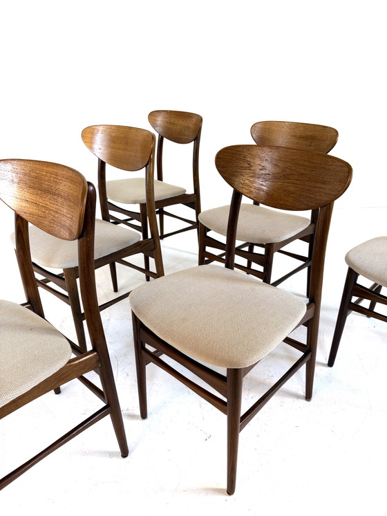 Image 1 of 6 chaises de salle à manger danoises restaurées des années 60