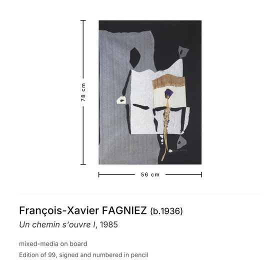 Image 1 of François-Xavier FAGNIEZ Un chemin s'ouvre I Signed mixed-media 1985