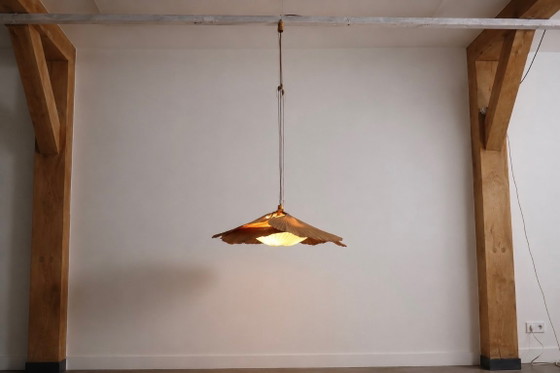 Image 1 of Uchiwa Hana II kroonluchter van Ingo Maurer voor Design M, jaren 70.