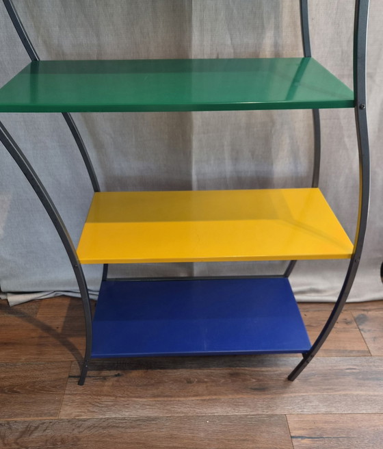 Set of Two Vintage Memphis-Style Bookcases – Memphis Style, Metal (photo 9 of 11)
