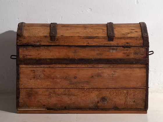 Malle de voyage ancienne en pin – Europe Centrale, vers 1900 – Armoires de rangement, Iron, Rustic (photo 19 of 40)