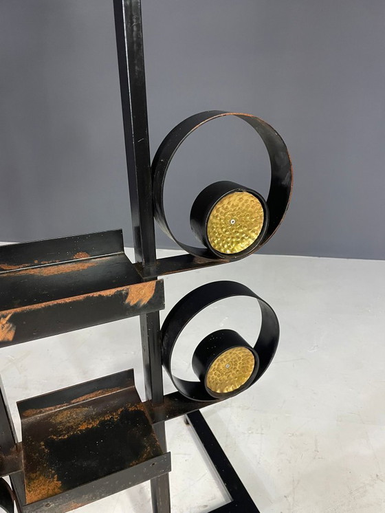 Image 1 of Retro-Pflanzenständer aus Metall, brutalistischer Stil, Tschechoslowakei, 1970er Jahre