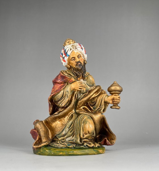 Image 1 of 2 Vintage kerstfiguren Italië – Drie Wijzen – Handbeschilderd in de stijl van Fontanini / Landi