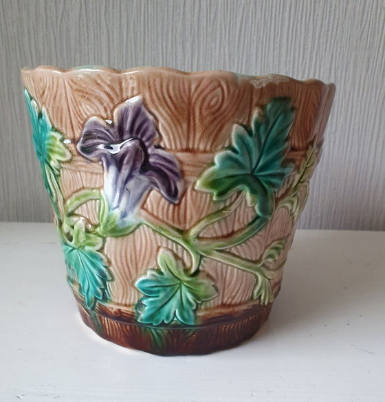 Image 1 of Antico vaso da fiori Art Nouveau Maiolica francese ca 1900