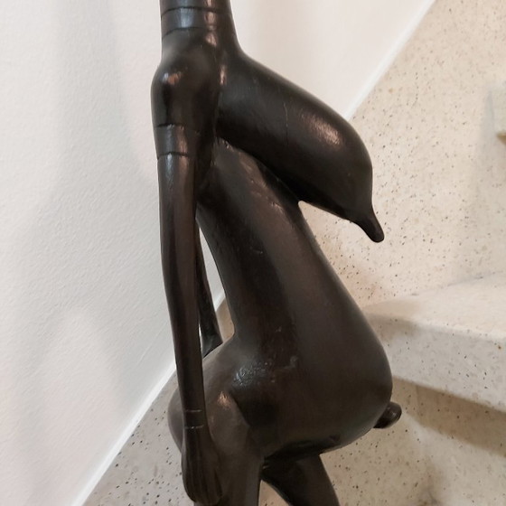 Image 1 of Shetani-Skulptur, afrikanische Fruchtbarkeitsdarstellung, Schnitzfigur, 20. Jahrhundert, 81 cm