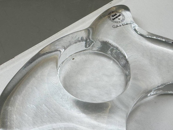 Image 1 of Glasi Hergiswil Kerzenhalter aus massivem Glas, Schweiz, 1960er–1970er Jahre