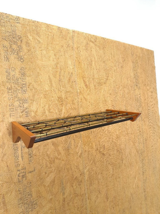 Image 1 of Porte-manteau suédois en teck, noir et or, n° 17