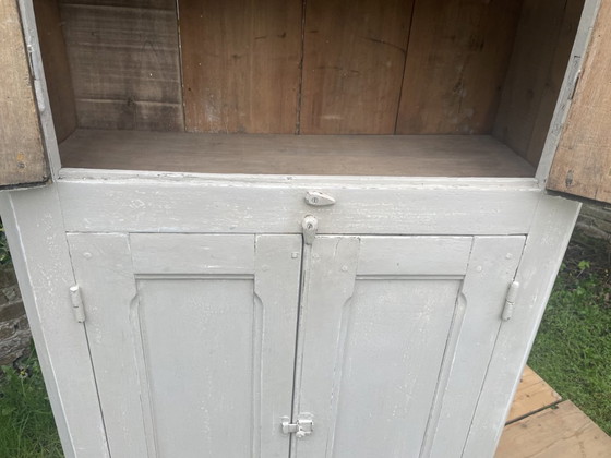 Image 1 of Tall Narrow Kitchen Cupboard Serving Cabinet Display Cabinet 260 cm. French