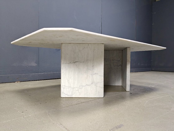 Image 1 of Table basse vintage en marbre blanc, 1970
