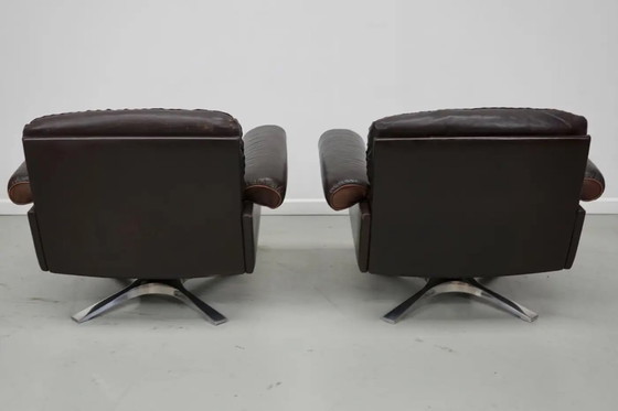 Image 1 of Vintage De Sede DS-31 Swivel Armchair in Brown Leather