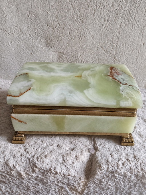 Boîte À Bijoux En Onyx Années 60 Italie Vintage