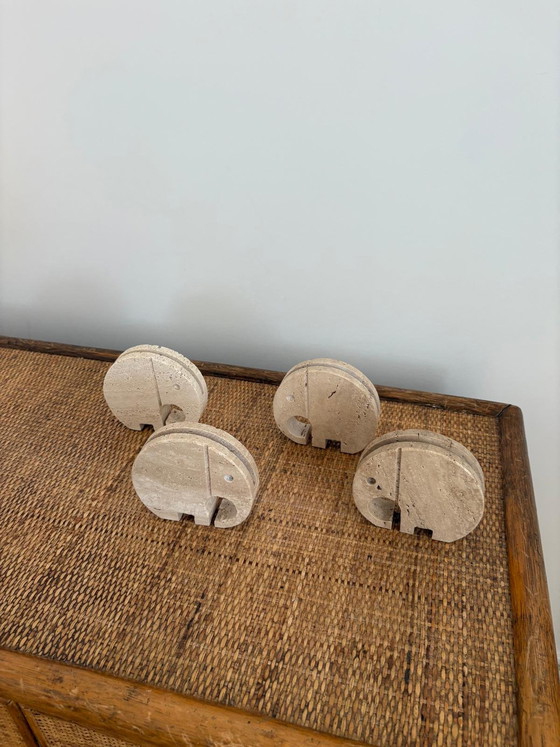 Image 1 of Set of 4 Travertine Elephants, Fratelli Mannelli, Italy, 1970s