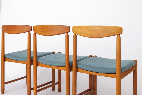 Image 1 of Set of 5 Vintage Oak Dining Chairs Germany 1960s Mid Century Modern