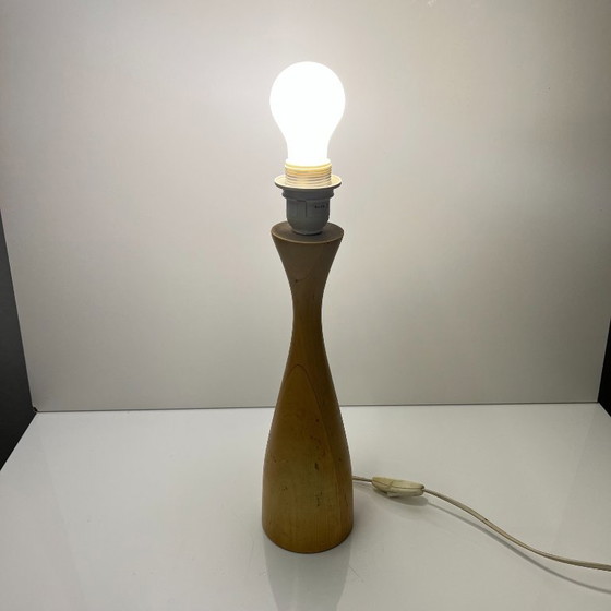 Base per Lampada Lans in legno tornito, IKEA, 1990, Lampade da tavolo, Beige, Mid Century Modern (foto 9 di 9)