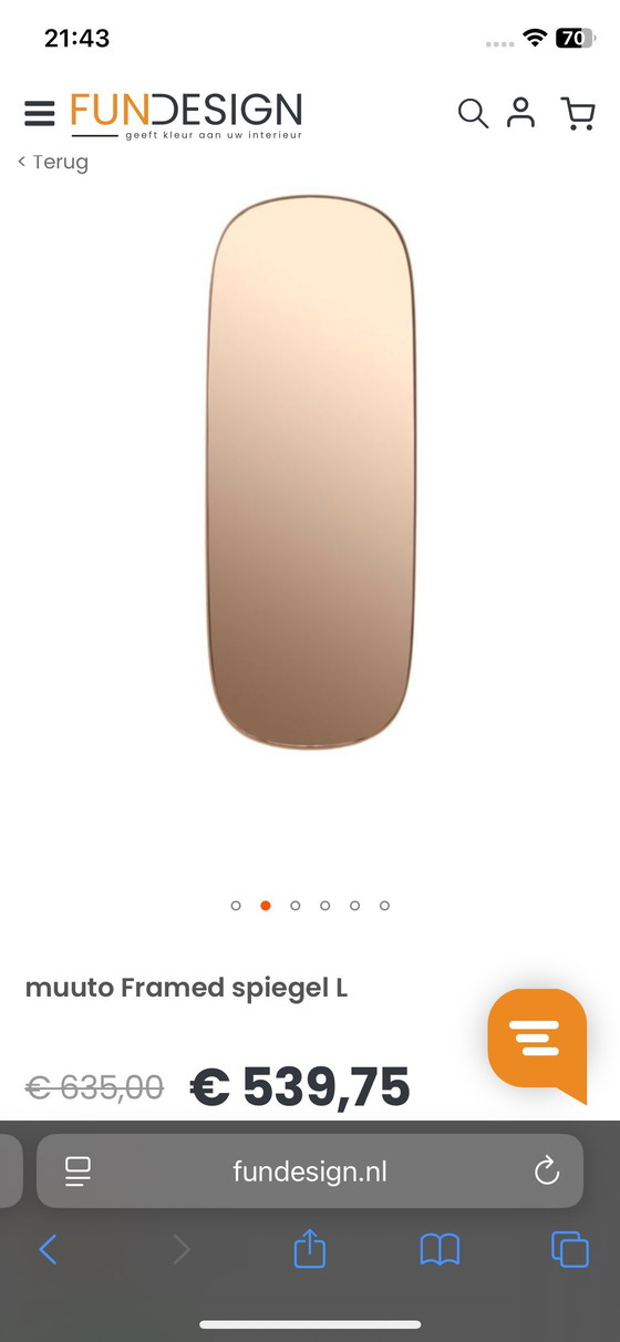 Image 1 of Muuto frames mirror large rose glass