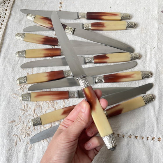 12 coltelli vintage Pradel in bachelite e acciaio inossidabile – Accessori da tavola (photo 6 of 13)
