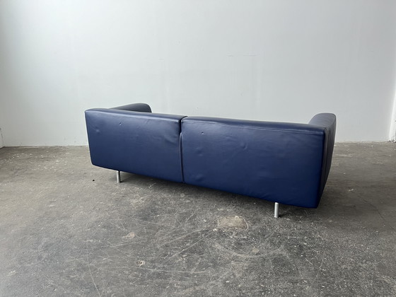 Image 1 of Cassina Met designer sofa couch leather blue