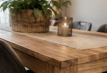Image 1 of Mesa de comedor de teca maciza de Bali + 6 sillas de diseño