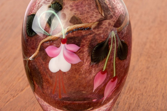 Image 1 of Jarrón de vidrio soplado estilo Art Nouveau de Ed Aleksander para Orient & Flume 1975.