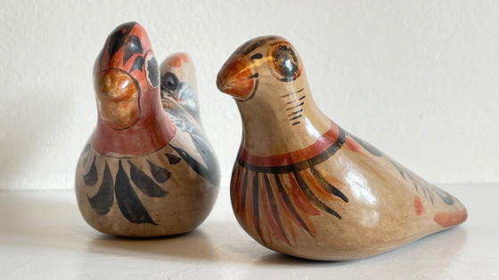 Image 1 of Couple Bird Ceramic Handmade Mexico Vintage