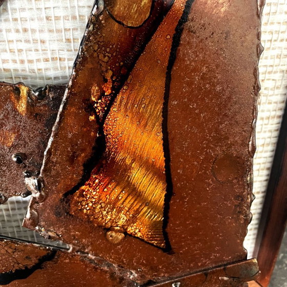 Image 1 of Henrik Horst Jaren 70 Brutalistische Metalen Wandsculptuur