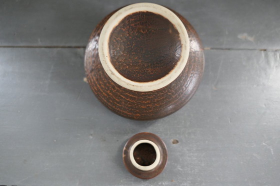 Image 1 of Vintage ceramic oil lamp with lid