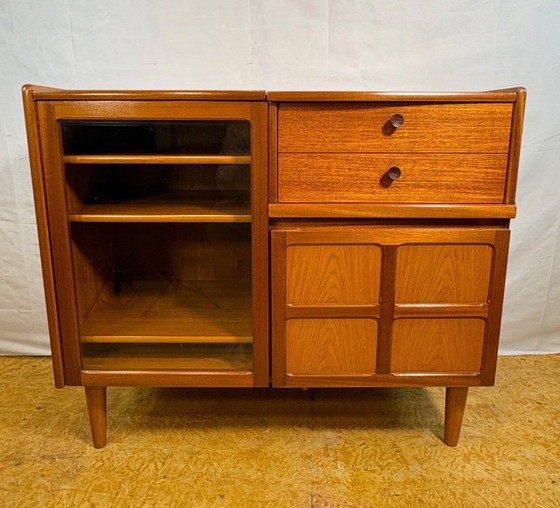 Image 1 of Mid Century Retro Teak Music Cabinet by Nathan (Circa 1960)     A fantastic and funky mid century modern teak music cabinet by N