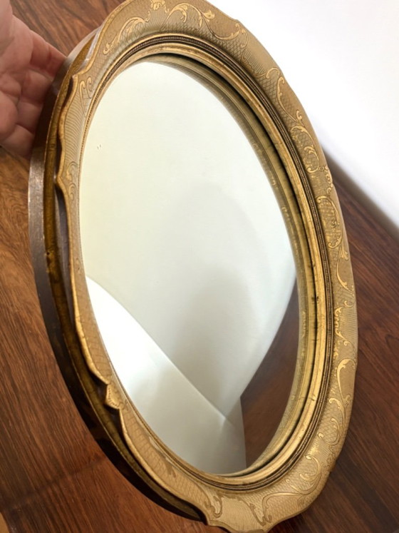 Vintage Gilded Convex Round Mirror Regency by Atsonea – Wood (photo 4 of 10)