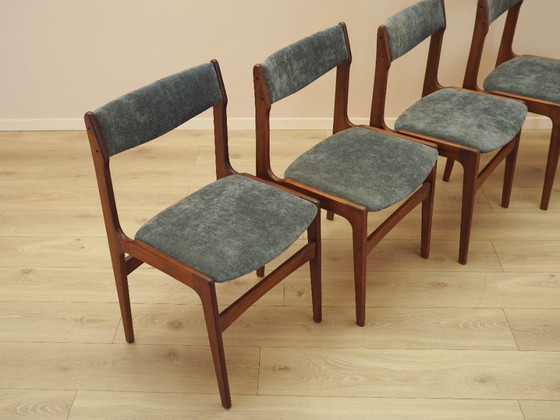 Image 1 of Set di quattro sedie in teak, design danese, anni '70, prodotte in Danimarca.