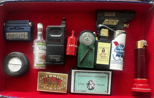 Lot 12 Briquets Vintage Publicitaire et Fantaisie