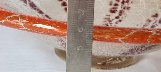 Bol en verre WMF Ikora K. Wiedmann Art Déco Rouge Rare avec étiquette d'origine 24,5 cm (photo 15 of 15)