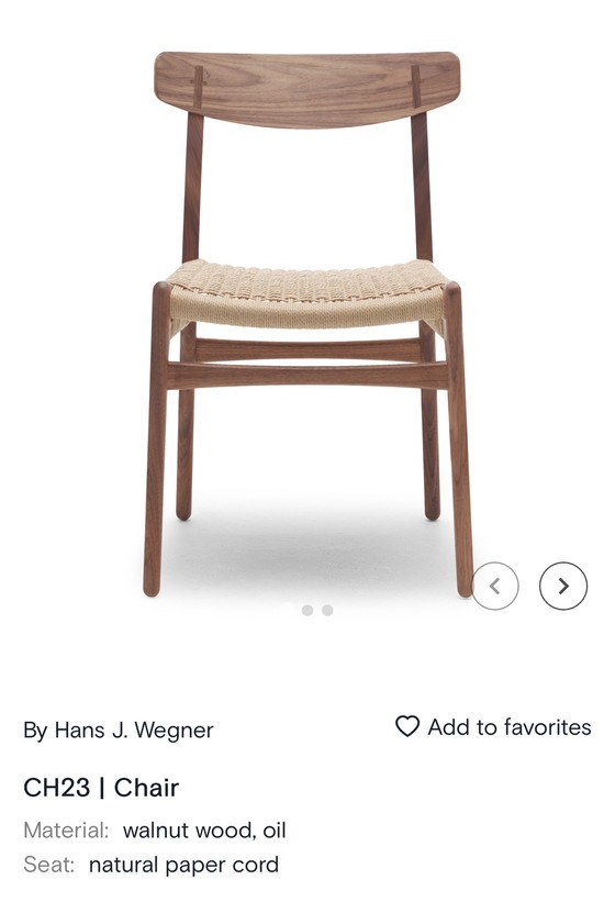 Image 1 of 1x chaise Carl Hansen CH23 (bois de noyer)