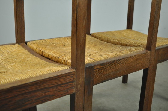 Image 1 of Vintage Wenge dining chairs in modern minimalist style, 1960s
