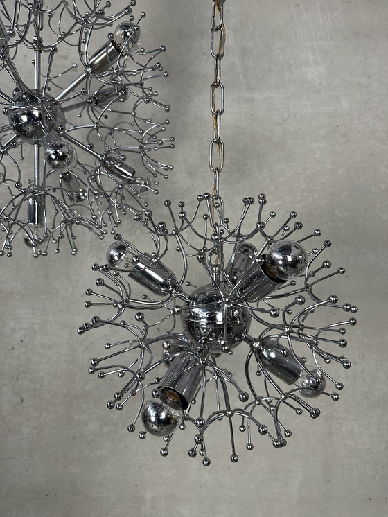 Image 1 of 2x Vintage Sputnik 'Dandelion' Pendant Lamp