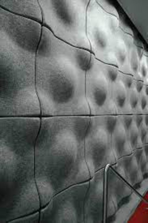 Offecct soundwave swell akoestische 3D design panelen grijs vilt, modulair