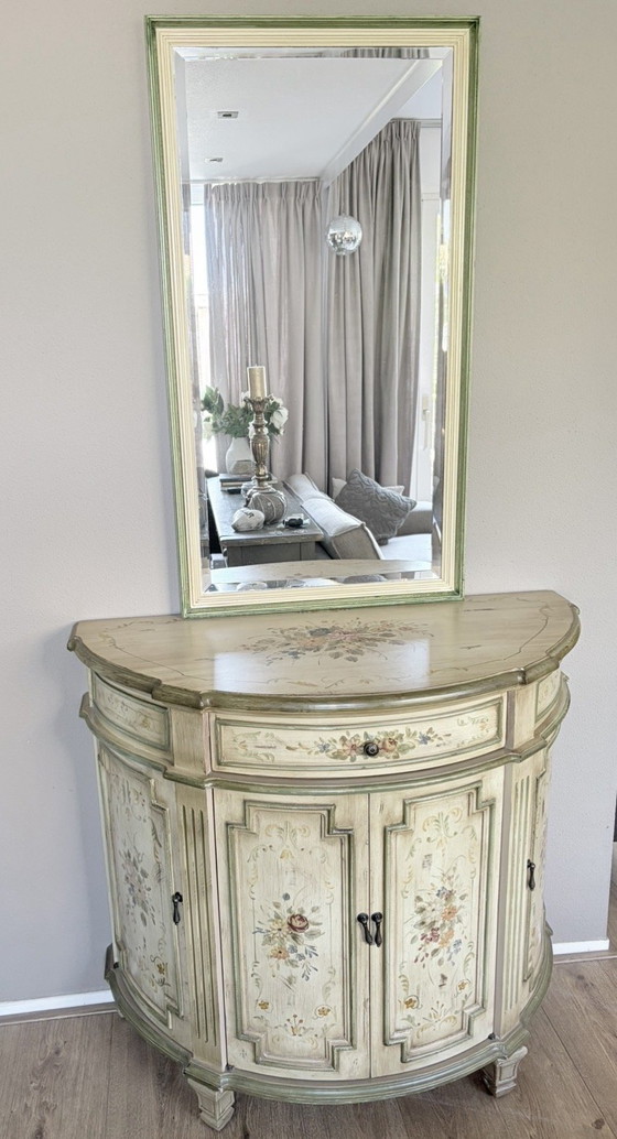 Image 1 of Brocante dressoir ladenkast met spiegel + 2 nachtkastjes