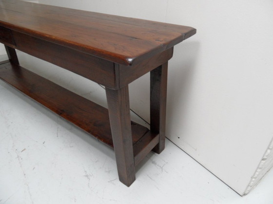 Image 1 of antiek eiken sidetable