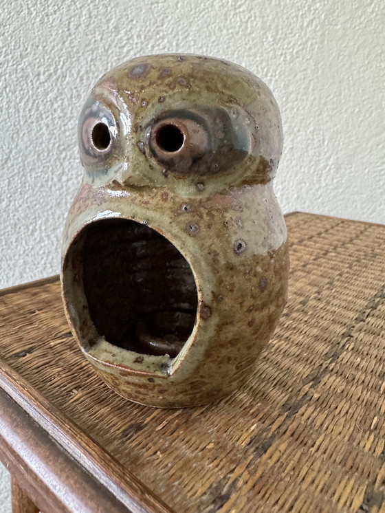 Image 1 of Portavelas de cerámica con forma de búho de Guy Baudat