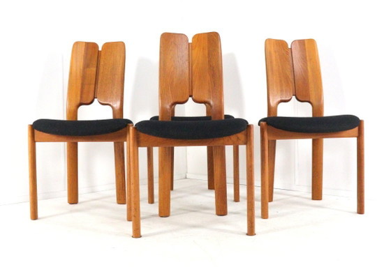 Image 1 of Set di 4 sedie da pranzo danesi, sedie vintage