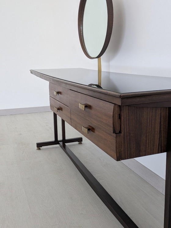 Image 1 of Dassi - Vittorio Dassi - Service table - Crystal, Wood, Brass - Dressing table with mirror