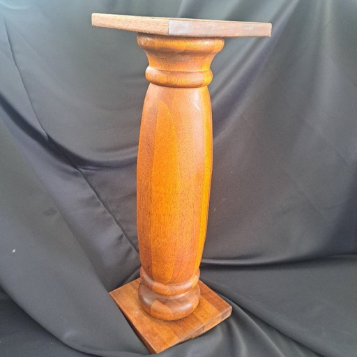Solid wood base - believed to be walnut - 70.5 cm high