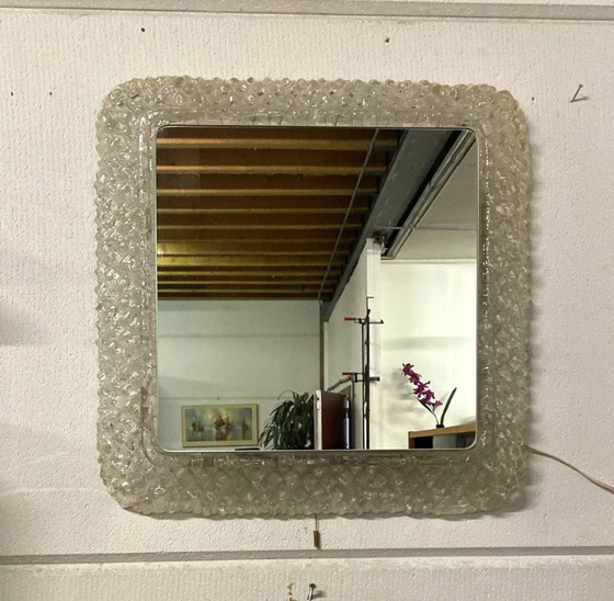 IJsspiegel van Egon Hillebrand, vierkant met licht, jaren 70 – Plexiglass, Metal (photo 3 of 15)