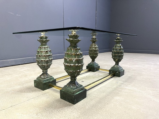 Image 1 of Mesa de centro de piña de latón, década de 1970