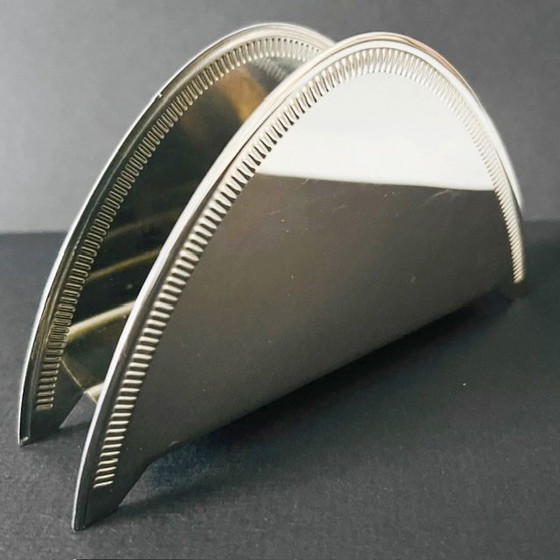 Image 1 of Vintage verzilverde servethouder zilver 1980's