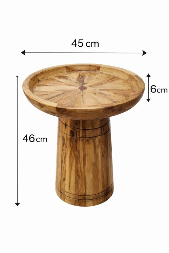 Image 1 of Handgemaakte mahoniehouten bijzettafel – Handgemaakt in Marokko | Handgemaakte mahoniehouten bijzettafel – Marokkaans ambacht