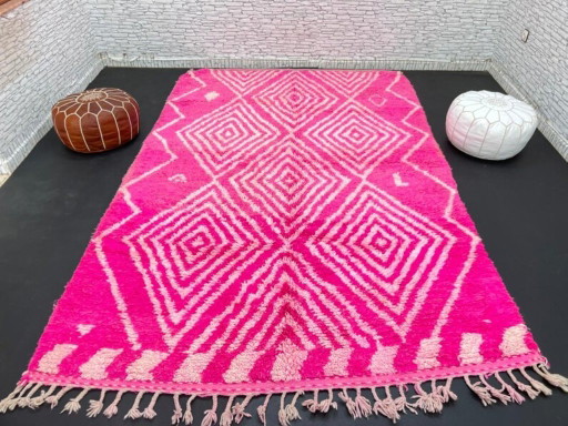 Tapis Rose Bérbere Fait Main Traditionnelle 250cmx150cm – vloerkleden en tapijten, Cotton (photo 2 of 9)