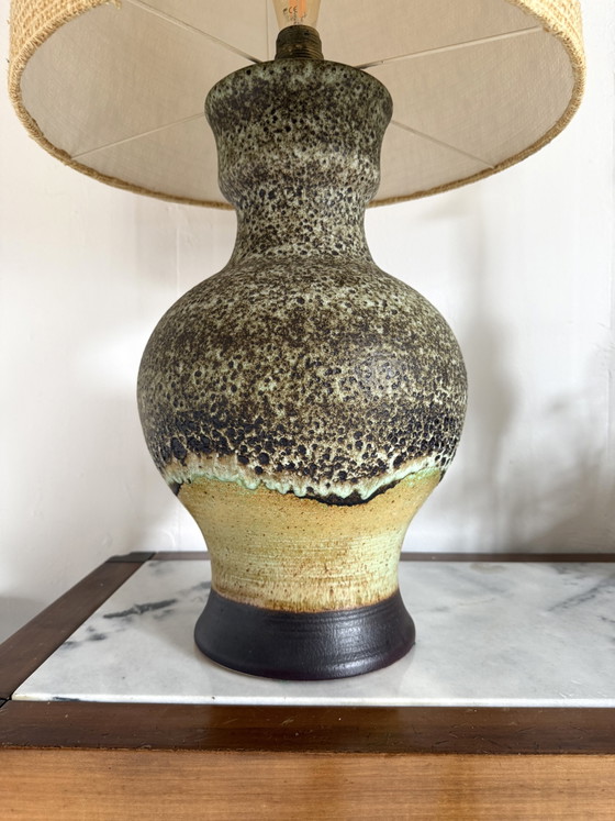 Image 1 of Vintage XL ceramic fat lava table lamp, West Germany ‘60