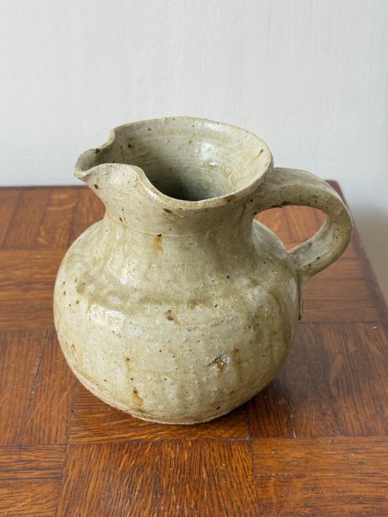 Image 1 of Handgefertigter Krug aus Biot-glasiertem Steinzeug