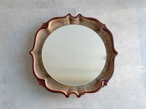 Grande specchio vintage in ceramica con illuminazione / retroilluminato